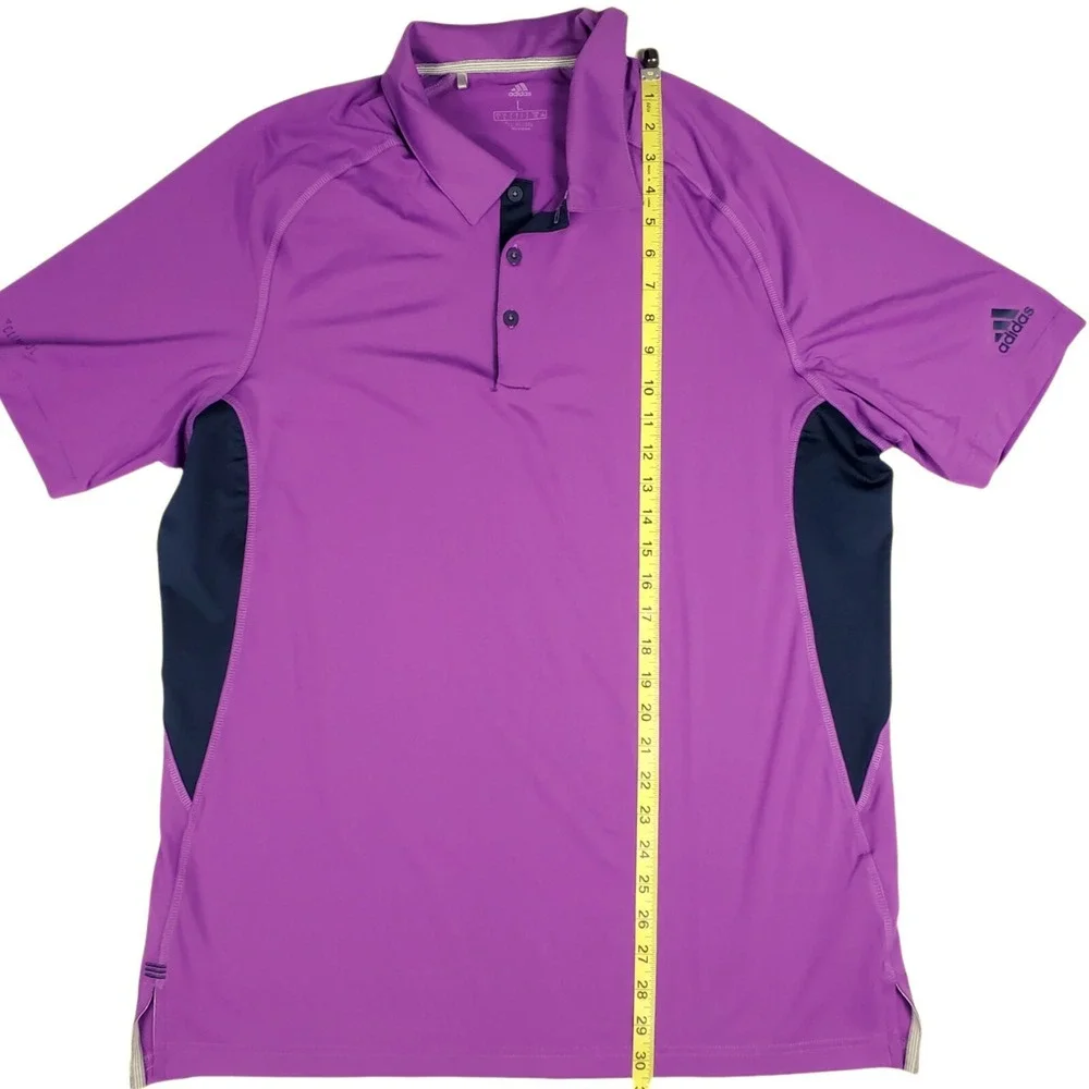 Adidas Golf Polo Shirt Mens Size Large Purple Athletic Clima Cool Casual Outdoor